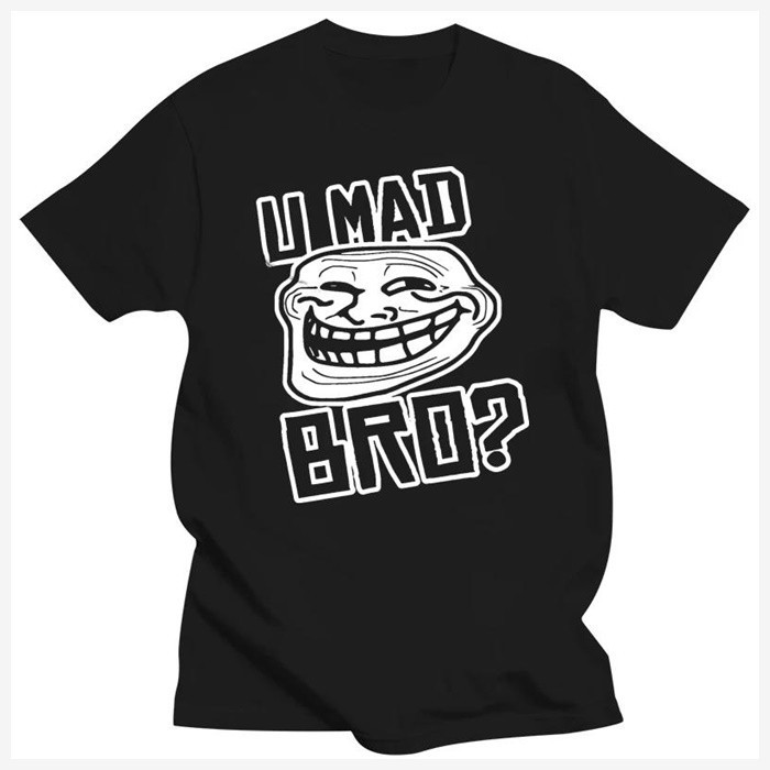 เสื้อยืด Umade Bro Troll Face Emoticon Pack พร้อมสโลแกนการ์ตูนแบบอารมณ์ขัน และยิ้มผู้ชาย