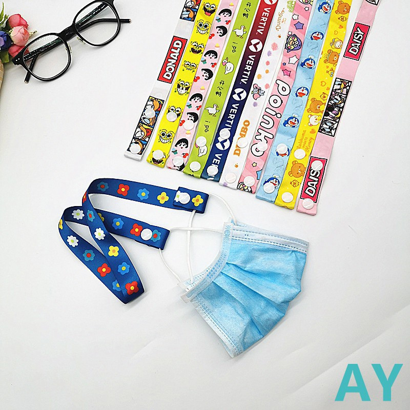 Mask Lanyard ลายการ์ตูน Snoopy, Hello Kitty และ SpongeBob สําหรับเด็ก ป้องกันการหลงลับ