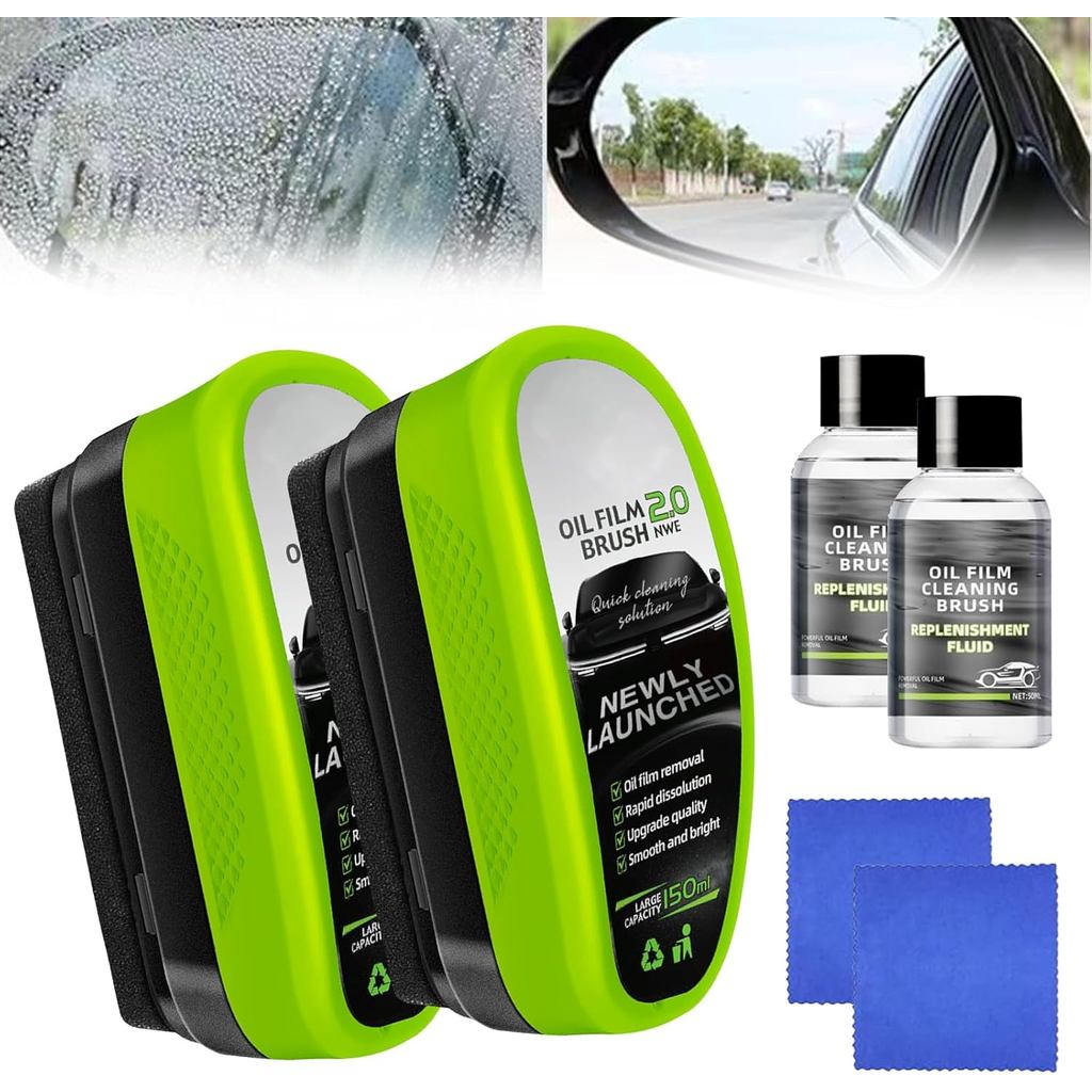 Oil-Free Car Glass Brushes, Upgrade 2.0 Clear Vision Glass Cleaner, Oil Film Cleaning Brush for Auto
