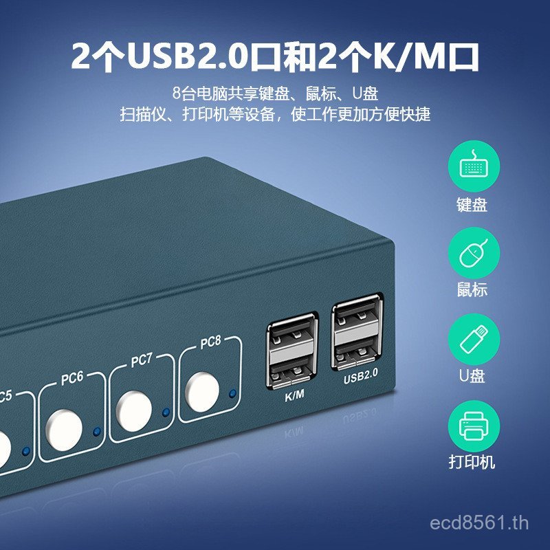 Rack Switcher Switcher 8 Switcher kvm คอมพิวเตอร์หลาย hdmi4K Outlet การตรวจสอบ Inlet 1HDMI8 OPVZ