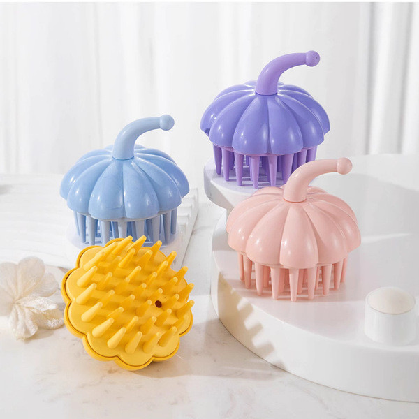 แปรงสระผม konvy แปรงสระผม ฟักทองจัดแต่งทรงผมทําความสะอาดแชมพูนวดแปรงผู้ชายผู้หญิงทุ่มเทเปียกแห้งหนัง