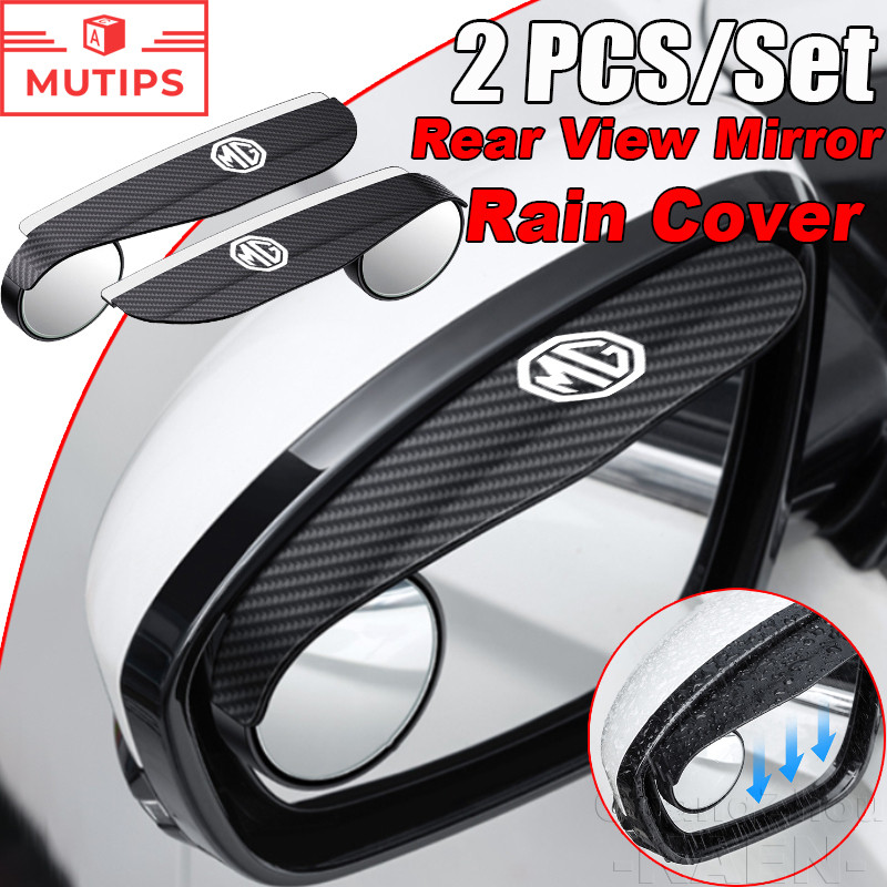 2 ชิ้น MG กระจกมองหลังรถยนต์ Rain Eyebrow เรนคิ้ว กระจกจุดบอด 360 องศาย้อนกลับ ที่บังแดด เสื้อกันฝน HS ZS EP MG5 MG3 MG4 EV 3 4 5 6 VS HEV Extender Maxus 9 Mulan