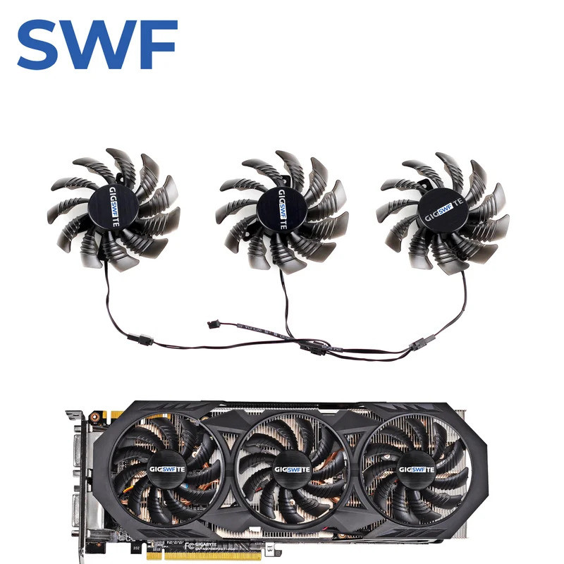 75มม. ที128010SM GTX 970 พัดลมระบายความร้อนสําหรับ Gigabyte GTX 970 Windforce G1 กราฟิกการ์ดพัดลมระบ