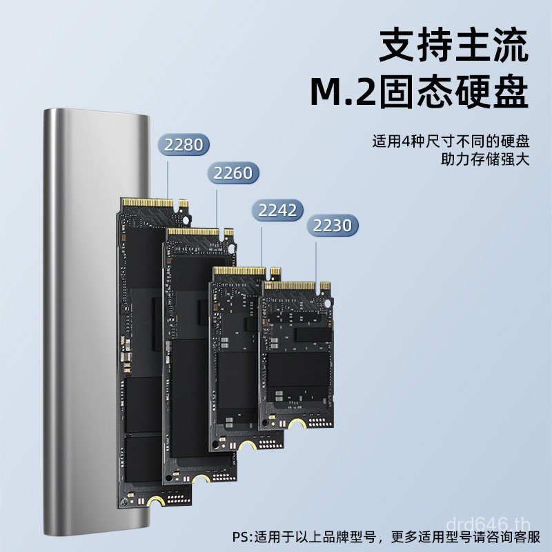 เคสฮาร์ดดิสก์ Solid Adapt to Mobile Dual Protocol Hard Disk Case 10Gbps Case M.2 Metal USB3.2 Type-C