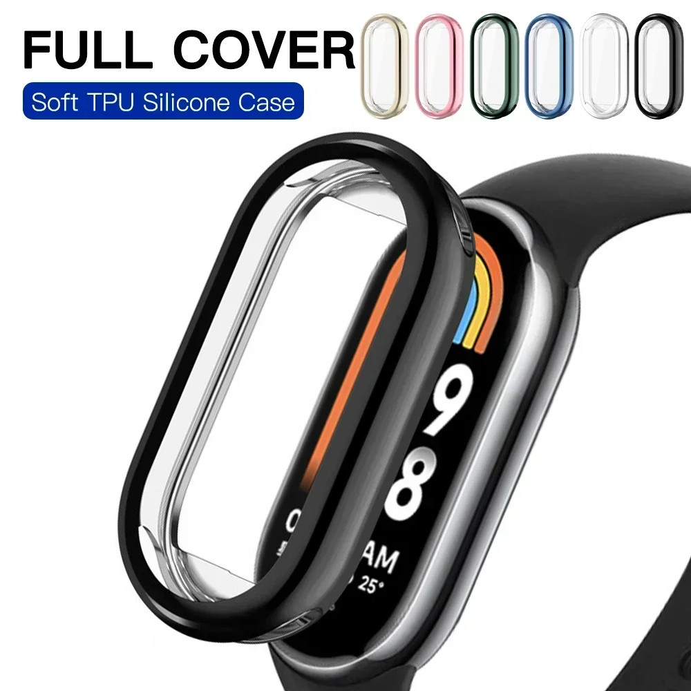 เคสTPUสําหรับXiaomi Miband 11 10 9 8 Mi Band 8 9 10 Soft Plated Shiny Slim Full Coverแฟชั่นและประณีตมีให้เลือกหลายสี