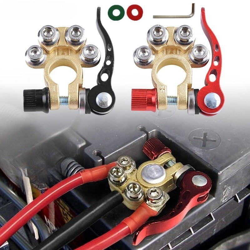 2ชิ้น ที่หนีบแบตเตอรี่รถยนต์แบบปลดเร็ว,ที่หนีบแบตเตอรี่รถยนต์ที่หนีบขั้วแบตเตอรี่สำหรับแบตเตอรี่12V 