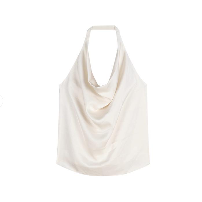 UMI8 【ในสต็อก】 เสื้อกล้ามเปิดหลังสไตล์ฝรั่งเศส น้ำหนักเบา ดีไซน์เก๋ไก๋ สำหรับผู้หญิง ในช่วงฤดูร้อน ปี 2025 ราคา ถูกที่สุด ดีลบีเคเค แกลเลอรีภาพที่ 9