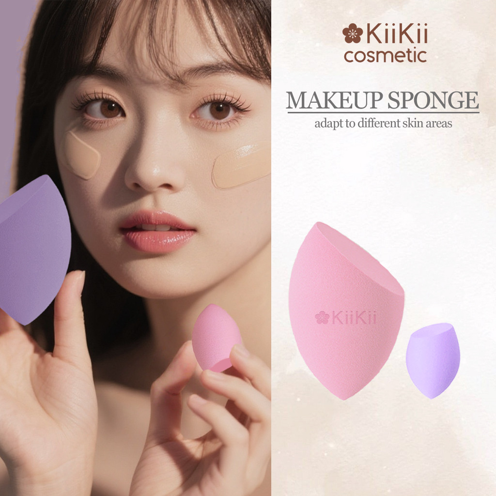 KiiKii Cosmetic ฟองน้ํา พัฟแต่งหน้า แบบตัดสองด้าน ใช้ได้ทั้งแห้งและเปียก มีทั้งขนาดใหญ่และเล็ก