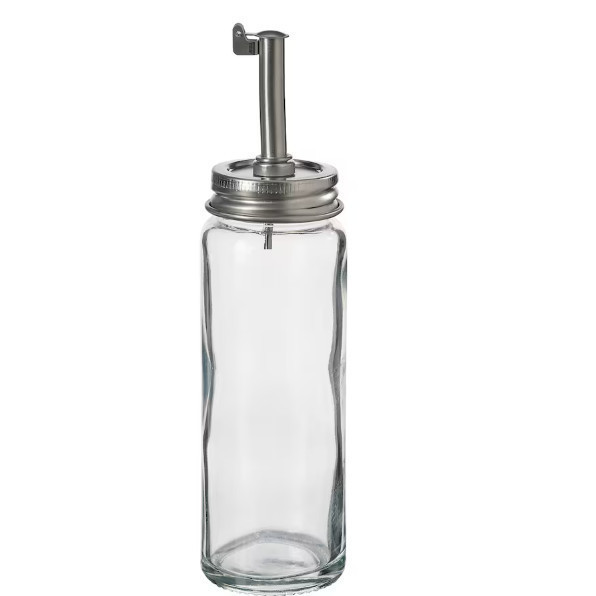 (IK) 16CM CITRONHAJ OIL/VINEGAR BOTTLE CLEAR GLASS STAINLESS STEEL