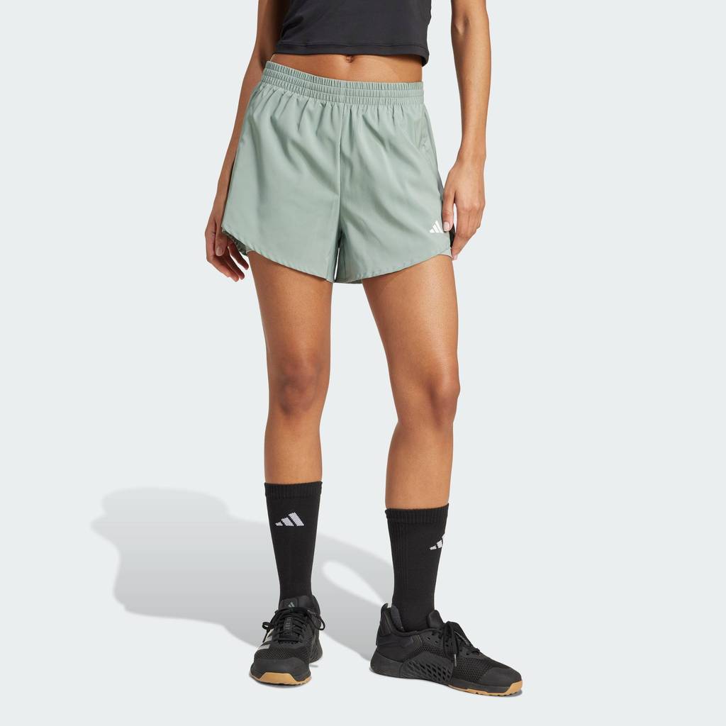 adidas Gym & Training AEROREADY Made for Training Minimal Two-in-One Shorts Women Green JN1364