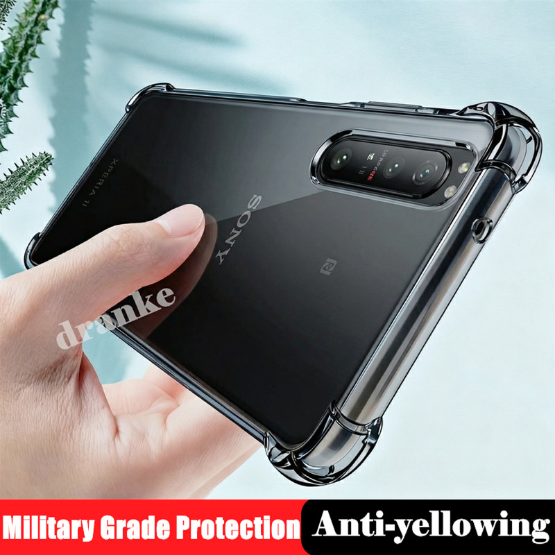 สําหรับ Sony Xperia 1 III SO51B SOG03 A101SO XQ-BC52 BC62 BC72 BC01 BC11 BC21 ยืดหยุ่นซิลิโคนเหลวใสก