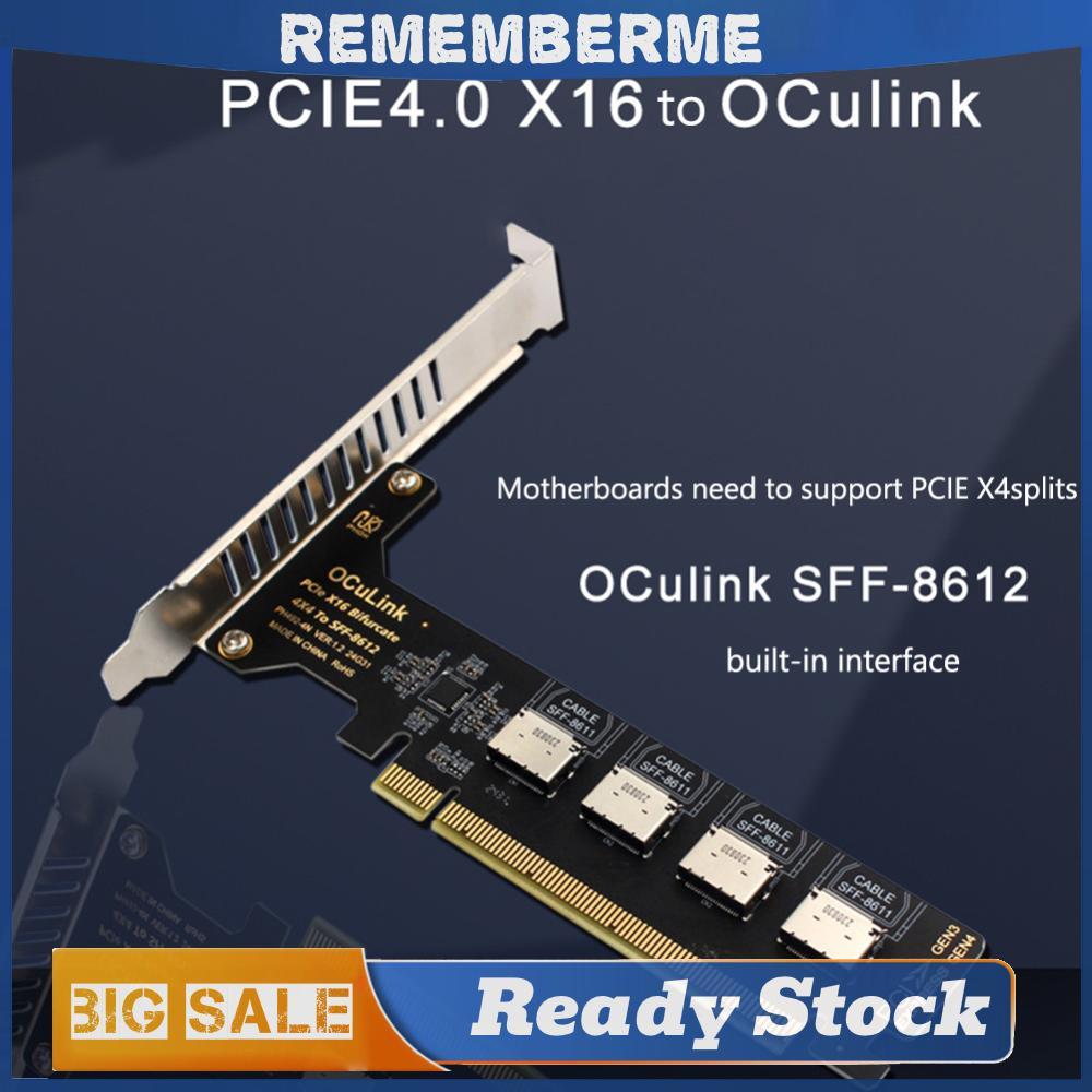 PCI-Express4.0 16x PCIE ที่ถอดออกได้ 1/4 Oculink แยก Bifurcation การ์ด 1/4X SFF-8612 SFF-8611 อะแดปเ