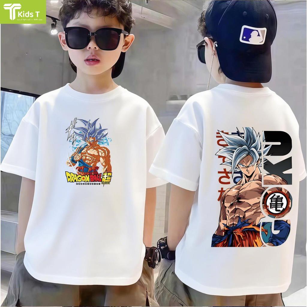 เสื้อยืดแขนสั้นสำหรับเด็กสไตล์เกาหลีเทรนด์ปี 2026 ลายดราก้อนบอล จากร้าน Kids T เนื้อผ้าโซโรนา เหมาะสำหรับเด็กชายหญิง