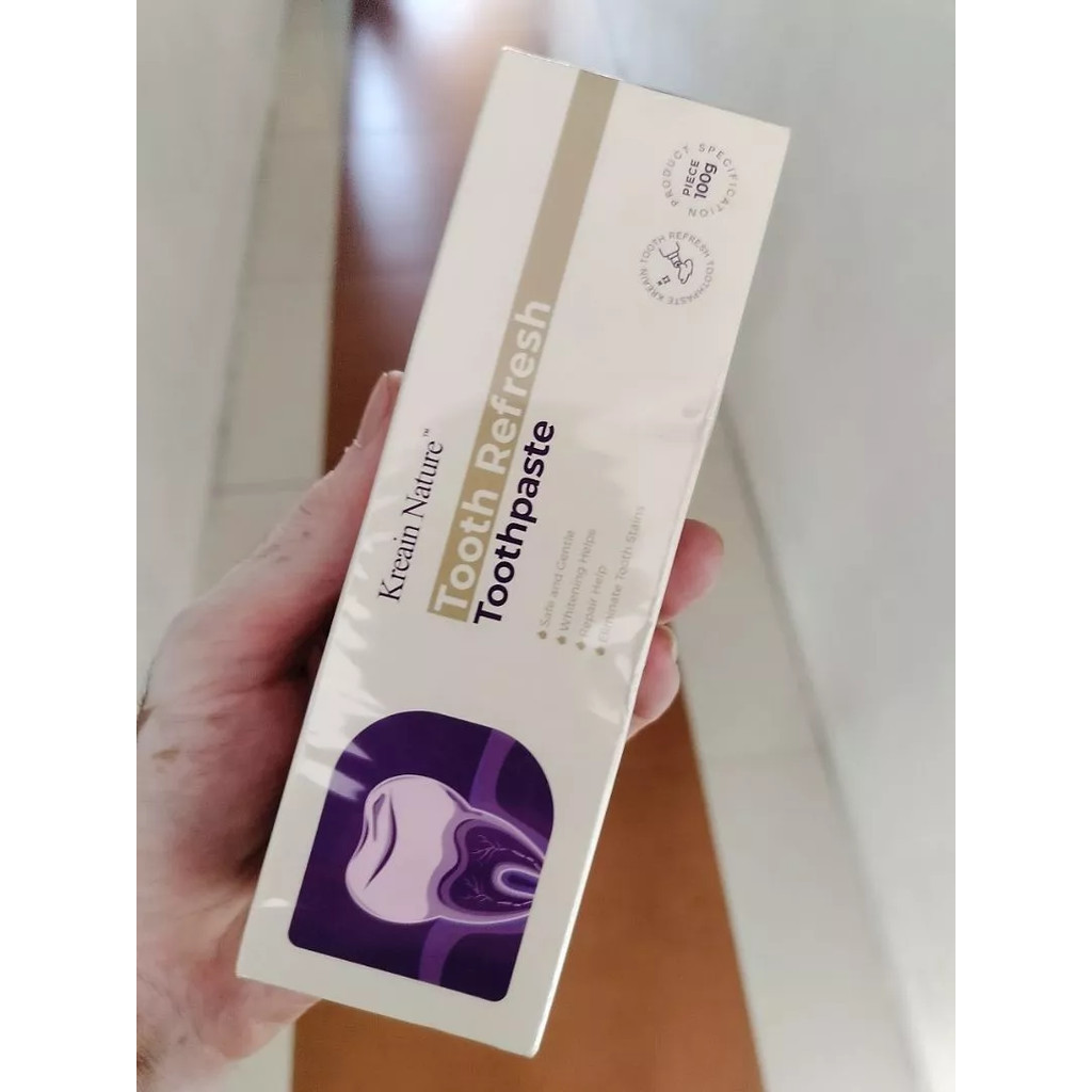 [ขายดี] ยาสีฟันสมุนไพร Kreain Nature ป้องกันฟันผุ + Fastens Tartar Removal + ฟันขาว