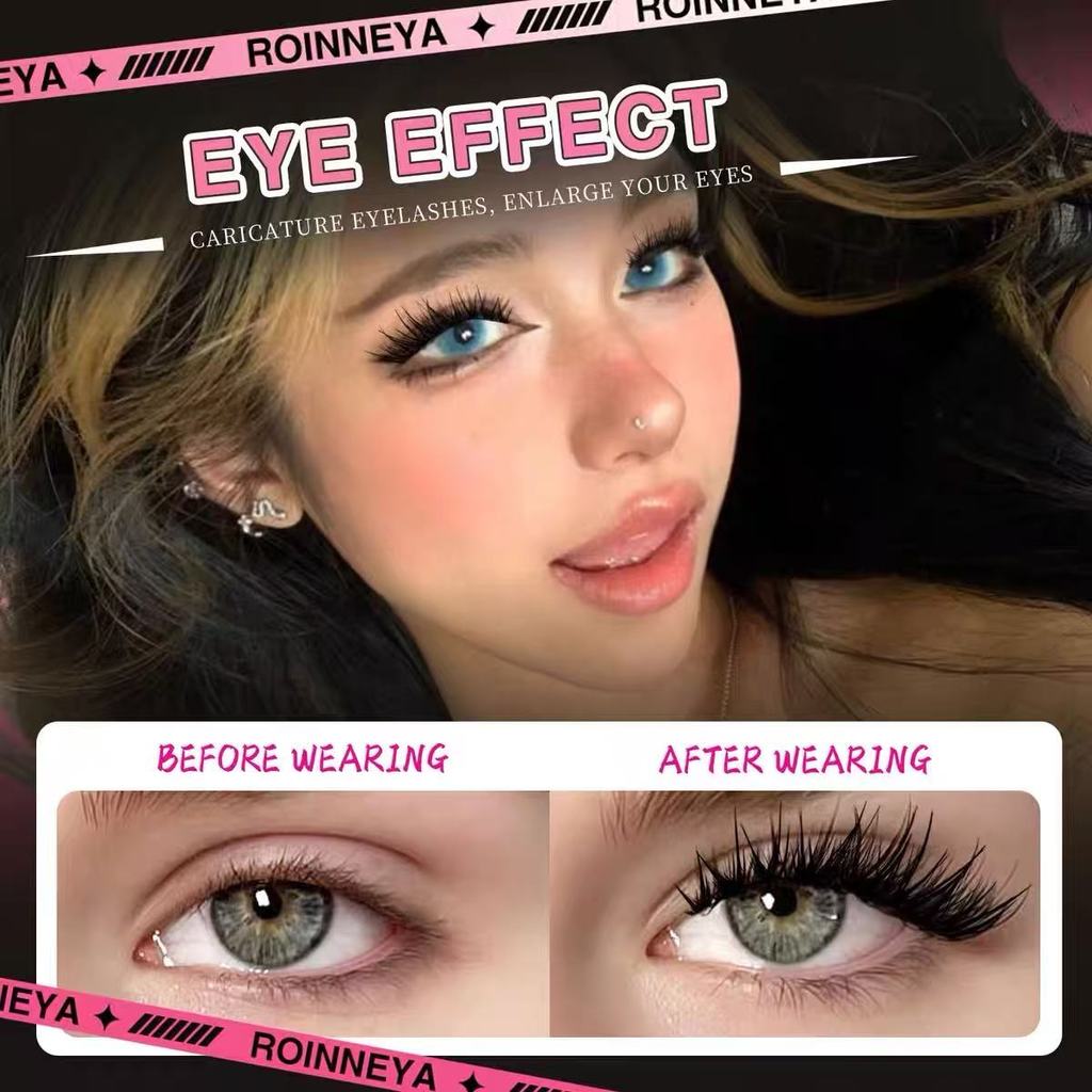 【จัดส่งในพื้นที่】Diy Eyelash Extensions 3 คู่ Lashes One Piece Senseless Dense Fiber ประดิษฐ์ขนตา Cos Devil ประเภท A