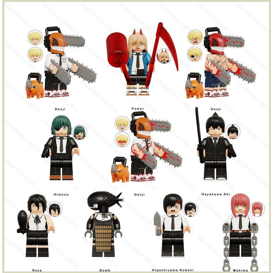 SC Chainsaw Man Minifigure Denji Pochita Power Makima Aki Reze Building Blocks ตุ๊กตาของเล่นสําหรับข
