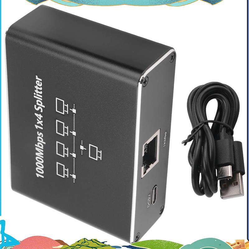 Gigabit Network Splitter 1-To-4 Network Cable Splitter RJ45 Network Port Ethernet Splitter เหมาะสําห