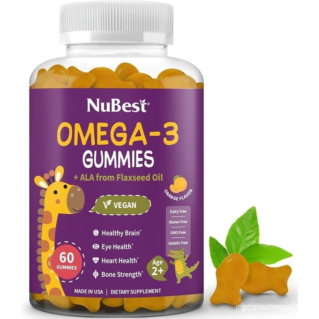 NuBest Omega 3 Gummies สําหรับเด็กและวัยรุ่นด้วยน้ํามันเมล็ดแฟลกซ์ | รองรับการเจริญเติบโตของสมอง ควา