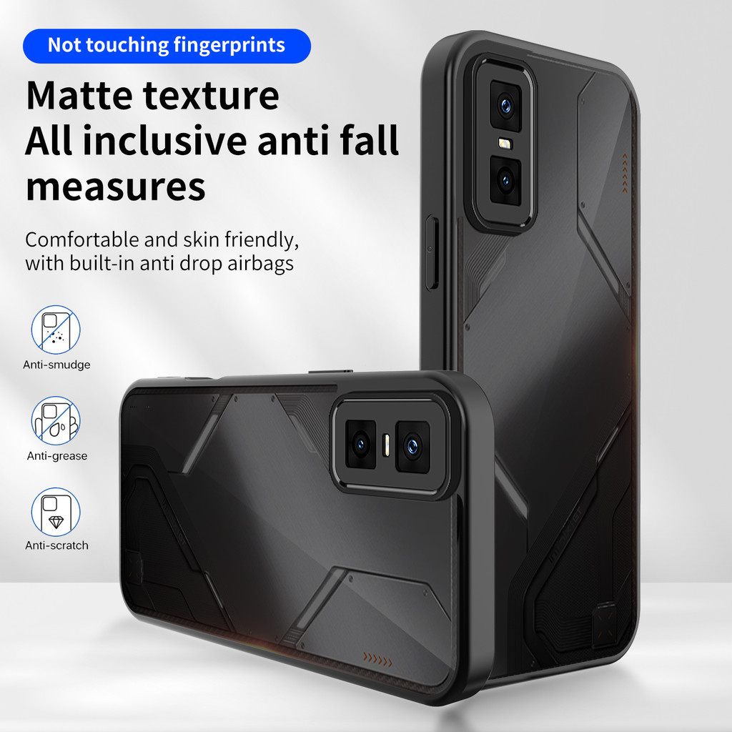 5G อะคริลิค Matte สีดําเคสโทรศัพท์กันกระแทกป้องกันกันชนกรณีปกหลังสําหรับ Infinix GT 30 Pro GT30 Pro 
