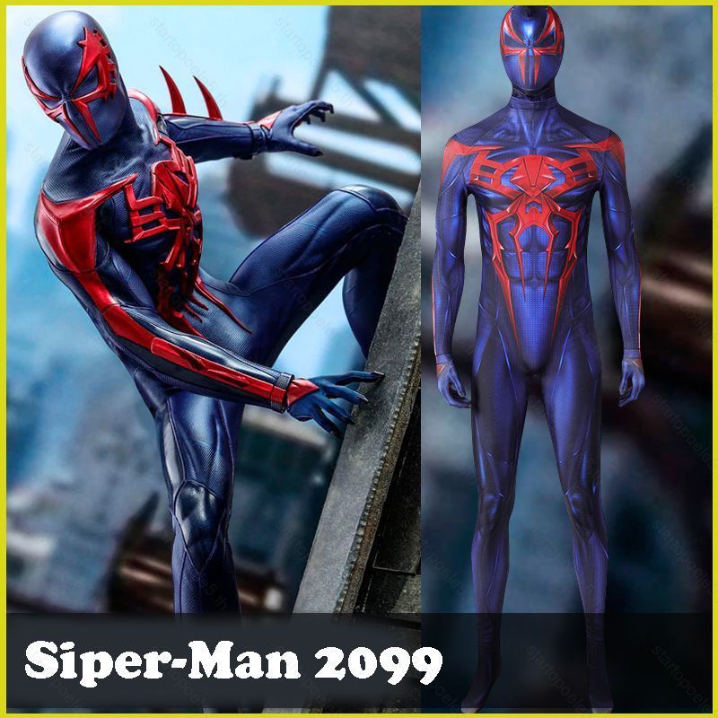 ชุดคอสเพลย์ Spider-Man 2099 Miguel O'Hara ชุดถุงน่องตกแต่งสำหรับฮาโลวีน