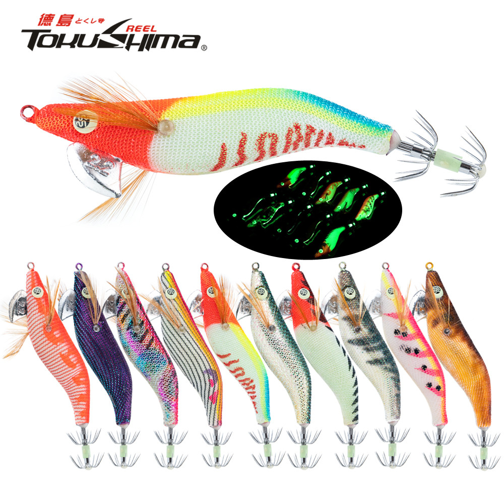 1 Pc Luminous ไม้กุ้ง JIG 6.2 ซม./8 ซม./9.4 ซม.3D ตากุ้งเหยื่อตกปลาเรืองแสง Dark Spinner เหยื่อปลาหมึก JIG Octopus เหยื่อสําหรับน้ําเค็ม