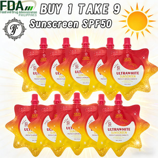 FJ 10PCS Ultra White Sunscreen Whitening & Brightening for All Skin Sun Protection