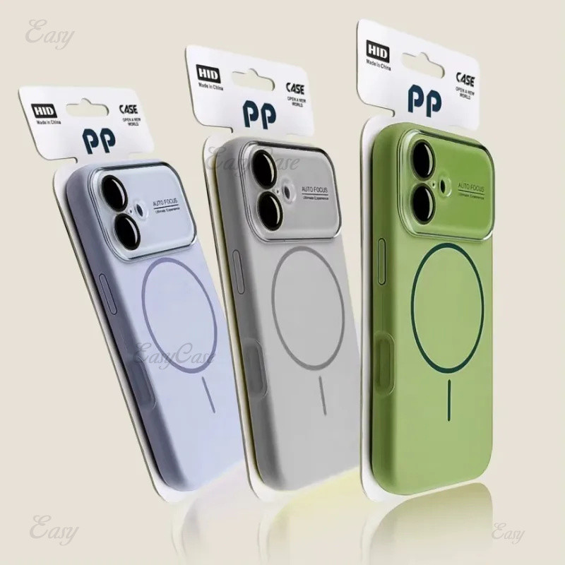 Candy Liquid Silicon Magnetic Case สําหรับ iPhone 17 Air 16 15 14 13 Pro Max เกราะกันกระแทกหน้าต่างขนาดใหญ่ฝาครอบโทรศัพท์นุ่ม