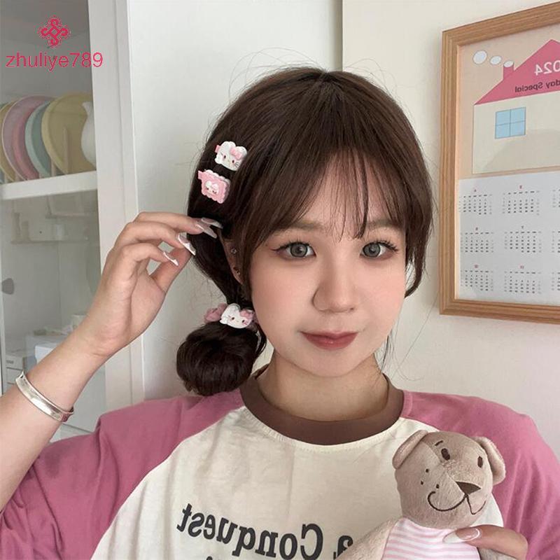 SANRIO <zhuliye789> 1คู่BBคลิปเรียบคลิปใหม่Kawaiiการ์ตูนSanrio Hello Kittyกิ๊บชุดหวานน่ารักเจ้าหญิงล