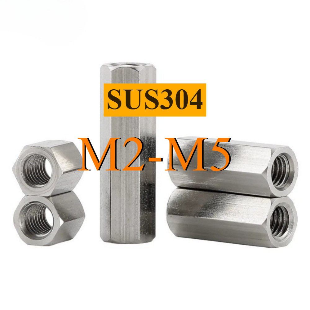 304 สแตนเลสคู่ผ่านคอลัมน์หกเหลี่ยมแยกคอลัมน์ผ่านหลุมหกเหลี่ยมถั่วสตั๊ดข้อต่อยาว M2/M2.5/M3/M4/M5 CL-