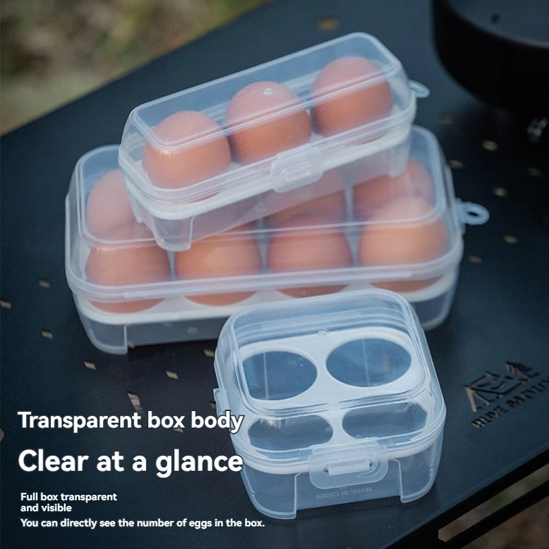 3/4/8 Travel Anti Drop Outdoor Egg Storage Pp Box Portable Camping Shatter Egg Tray, Makeup Egg Stor