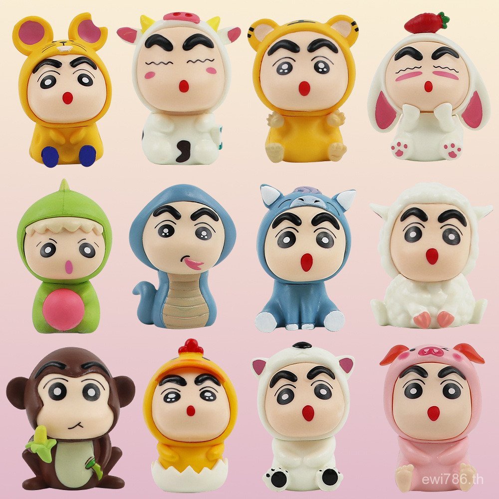 รูป Zodiac Gashapon Zodiac เครื่องประดับ Crayon ตุ๊กตาน่ารักของเล่น Shin-Chan 12 Live Broadcast ขายร