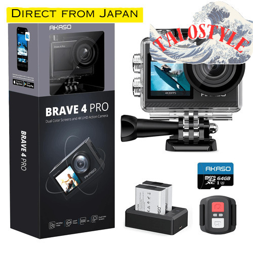 【Delivery fr Japan】AKASO Brave4pro กล้องแอคชั่น 4K 20MP ชุดการ์ด SD