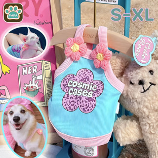 NEW ชุดสุนัข กระโปรงเอี๊ยมสัตว์เลี้ยง เสื้อแขนกุดสุดน่ารักS-…