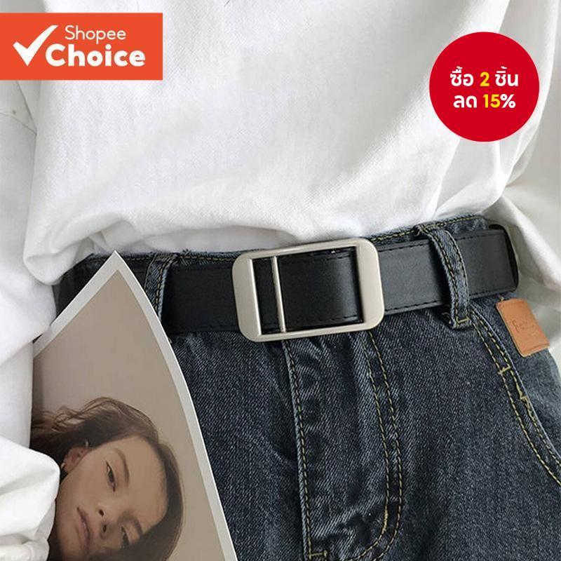 เข็มขัดหนังไม่มีรู ไม่จํากัดเพศ - ปู่ หัวเข็มขัดโลหะผสมปรับได้การออกแบบพื้นผิวเรียบสําหรับกางเกงยีนส์/ลําลอง