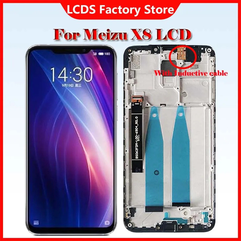 Original IPS LCD สําหรับ X8 M852H หน้าจอ LCD กรอบ + หน้าจอสัมผัสแผง Digitizer สําหรับ 2220*1080 X8 X