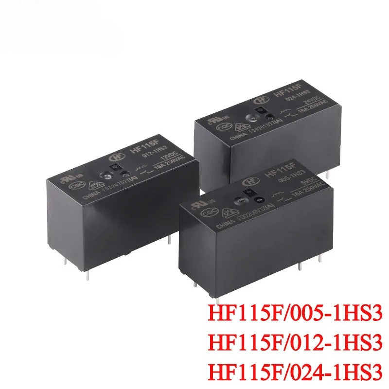 2PCS/1PC HF115F HF115F-005-1HS3 HF115F-012-1HS3 HF115F-024-1HS3 12VDC 24VDC DC 5V 12V 24V 16A 6Pin ร