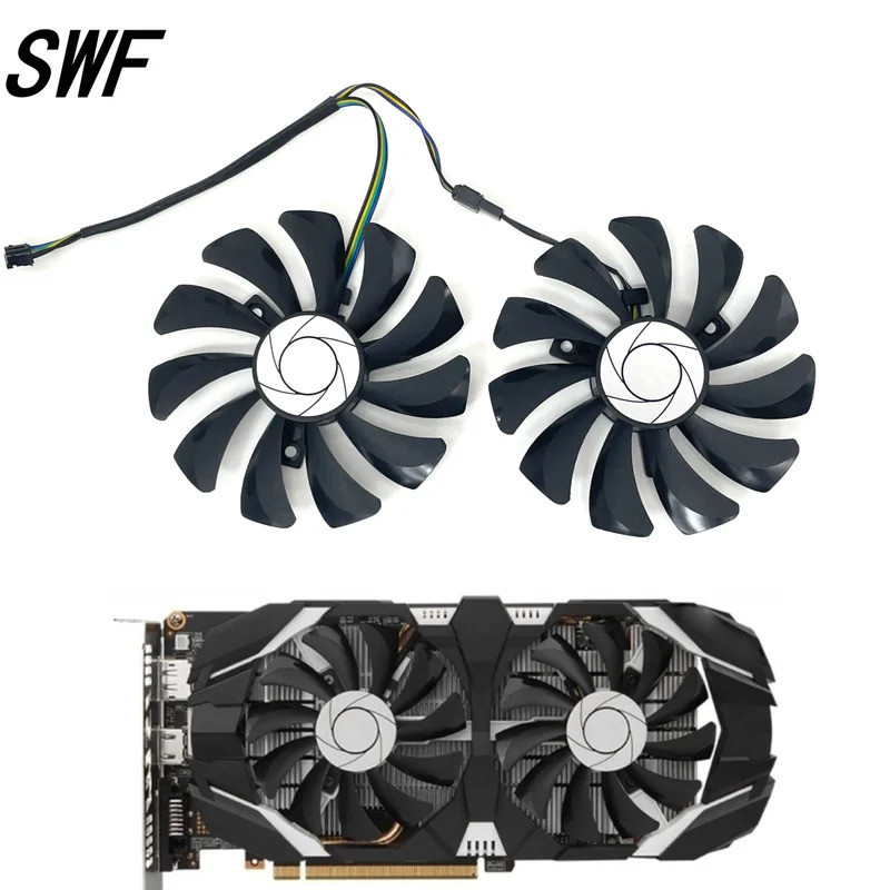 ใหม่ 2 ชิ้น/เซ็ต 85 มม.HA9010H12F-Z 4Pin GPU Cooler พัดลมสําหรับ MSI GTX 1060 OC 6G GTX 960 P106-100