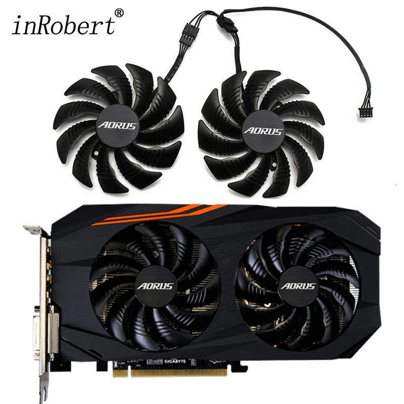 พัดลมการ์ดจอสําหรับ Gigabyte AORUS Radeon RX 570 580 88MM T129215SU RX570 RX580 พัดลมระบายความร้อนทด