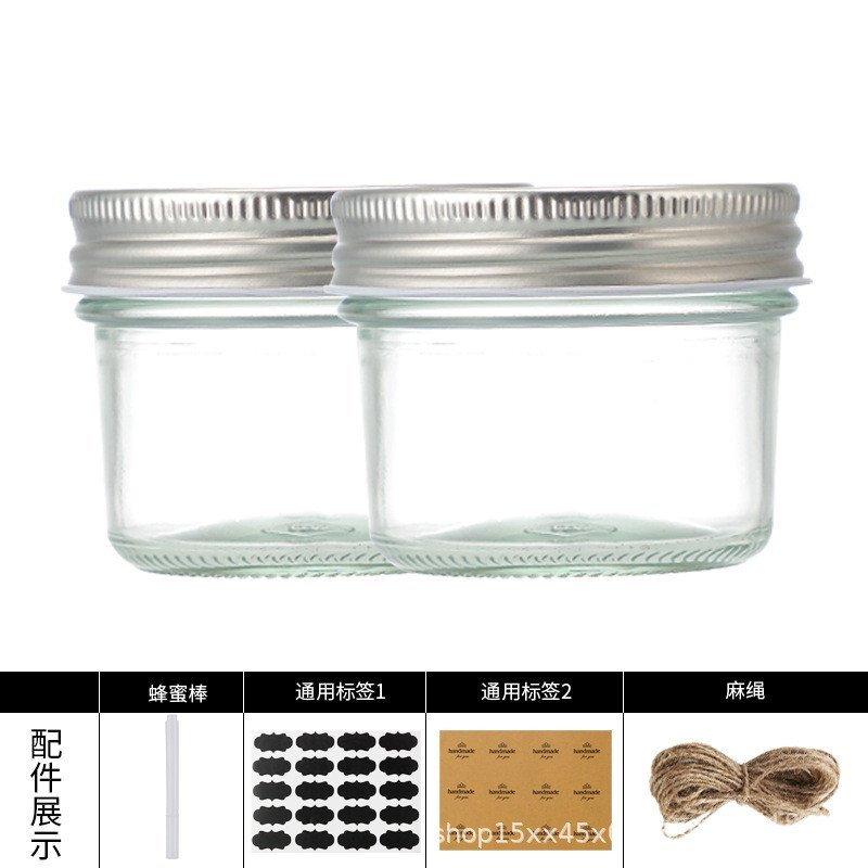 ขวดแก้ว Birds Nest โยเกิร์ตขวดแก้ว Jam Oatmeal Mason Jar ขวดน้ําผึ้ง 4oz Caviar DXKR