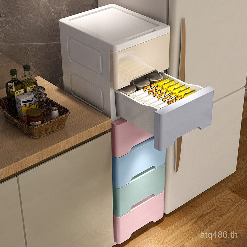 Locker ตู้ครัวห้องน้ําลิ้นชักชั้นเก็บ Gap แคบหลายชั้น UY5I