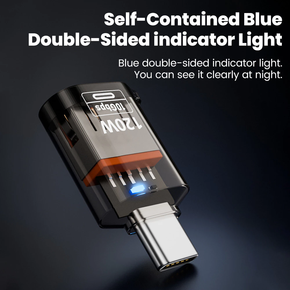 120W ประเภท C ถึง USB A OTG อะแดปเตอร์ USB 3.2 ประเภท C Fast Charging Connector สําหรับ IPhone 16 17 Macbook IPad Huawei Xiaomi thumbnail 6