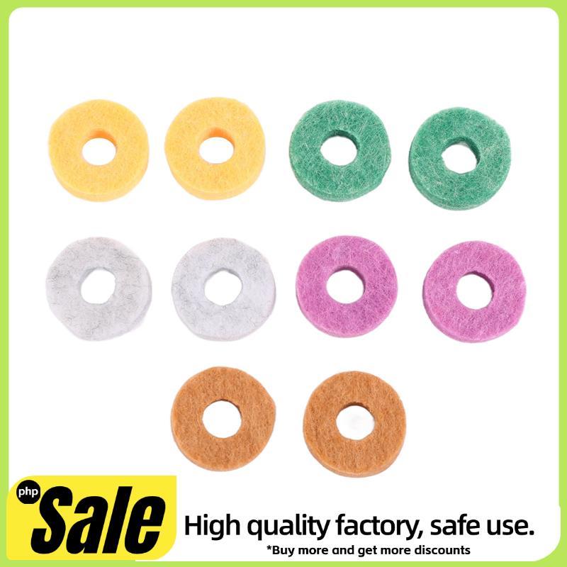10 ชิ้น/แพ็ค Cymbal Stand Felt เครื่องซักผ้า Pad เปลี่ยนรอบนุ่มสําหรับกลองชุด Cymbals (สีสุ่ม)