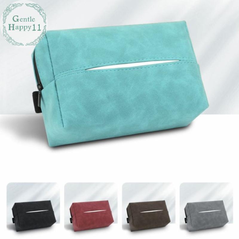 GentleHappy Car Tissue Box Holder Nappa Leather Car Center Console Armrest Napkin Box Sun Visor Back