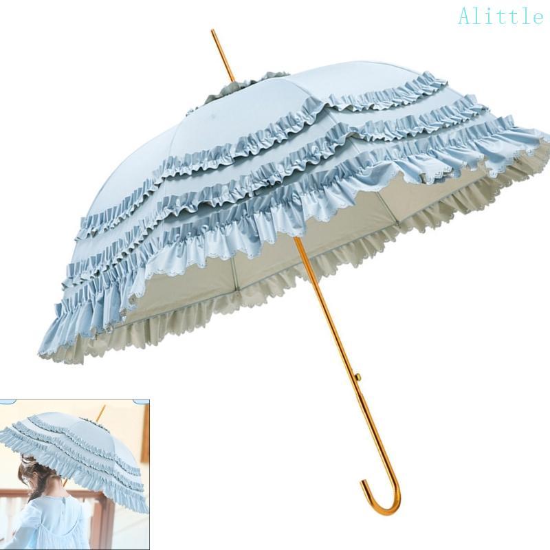 Alia Princess Lace Parasol ร่มสุภาพสตรีแบบอัตโนมัติ กันลม และมีรูปทรงโดม พกพาได้ง่ายสำหรับการใช้งานกลางแจ้ง