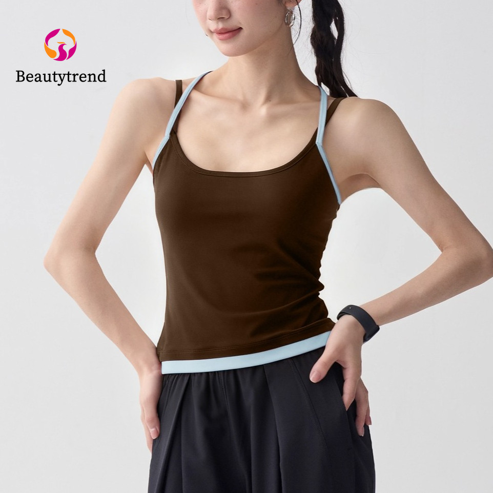 สปอร์ตบรา_contrast_color_halter_จากBeautytrend นุ่มนวลสำหรับผิว ใส่ได้ทุกวันและตอนออกกำลังกายโยคะ