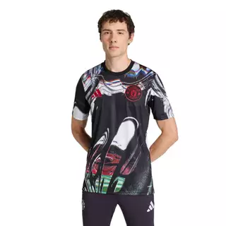 adidas ฟุตบอล เสื้อวอร์มก่อนแข่ง Manchester United 25/26 ผู้ชาย สีดำ KA6419