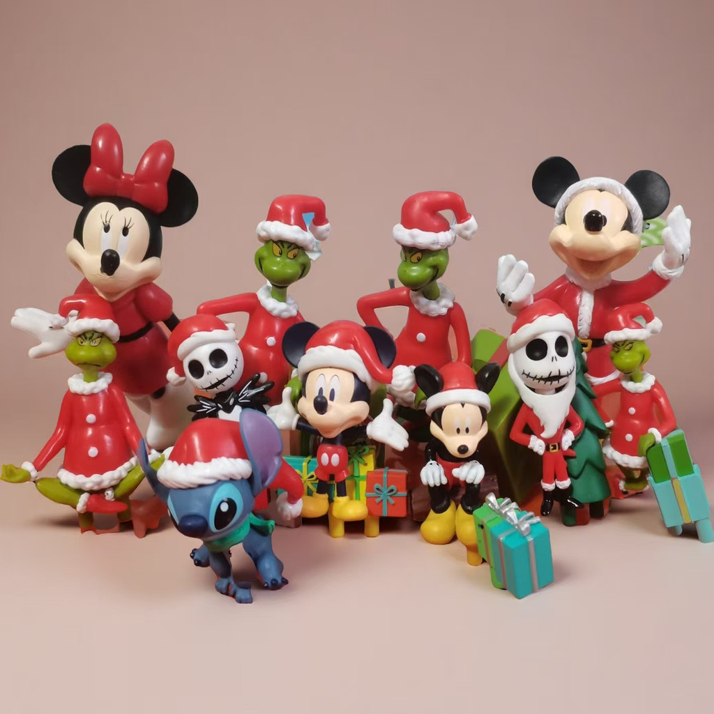 การค้าต่างประเทศของแท้ Disney Christmas Series Doll DIY Mickey Mouse Minnie Stitch Nightmare Befor C
