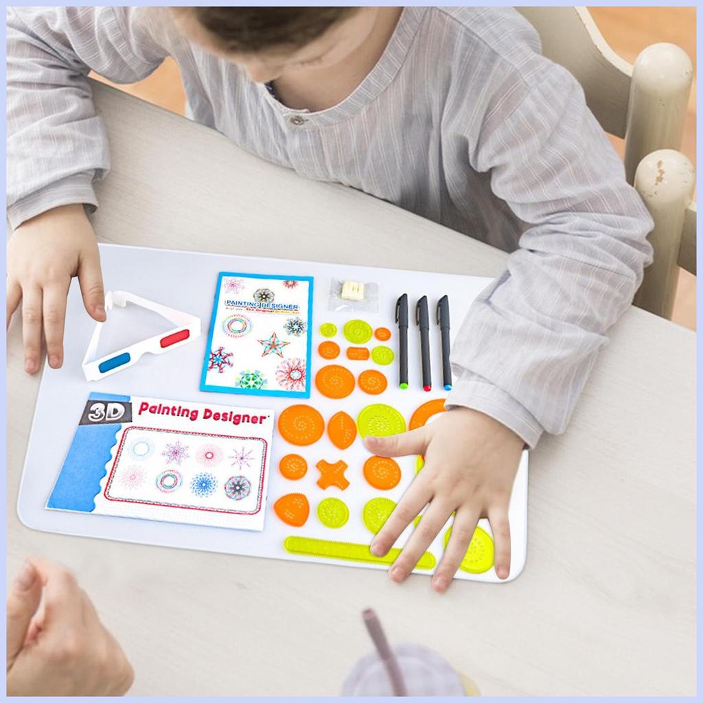 Spiral Graph 3D Spiral Art Drawing Kit Multi-functional Painting Template Toy Creative Paper Craft S