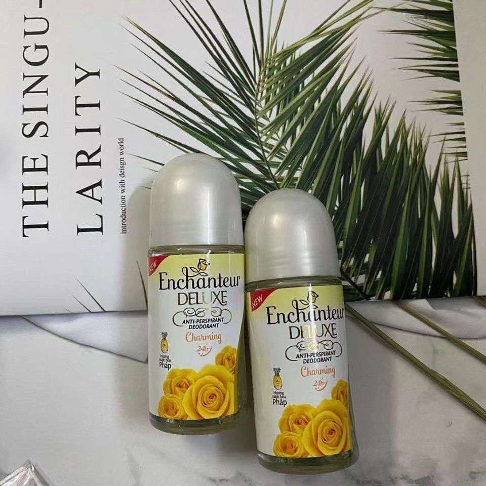 Ace Enchanteur Roll-On Lotion Antiperspirant Lotion Lan Khu Mui 50ml สีเหลือง. ขวดเดียว 10Y