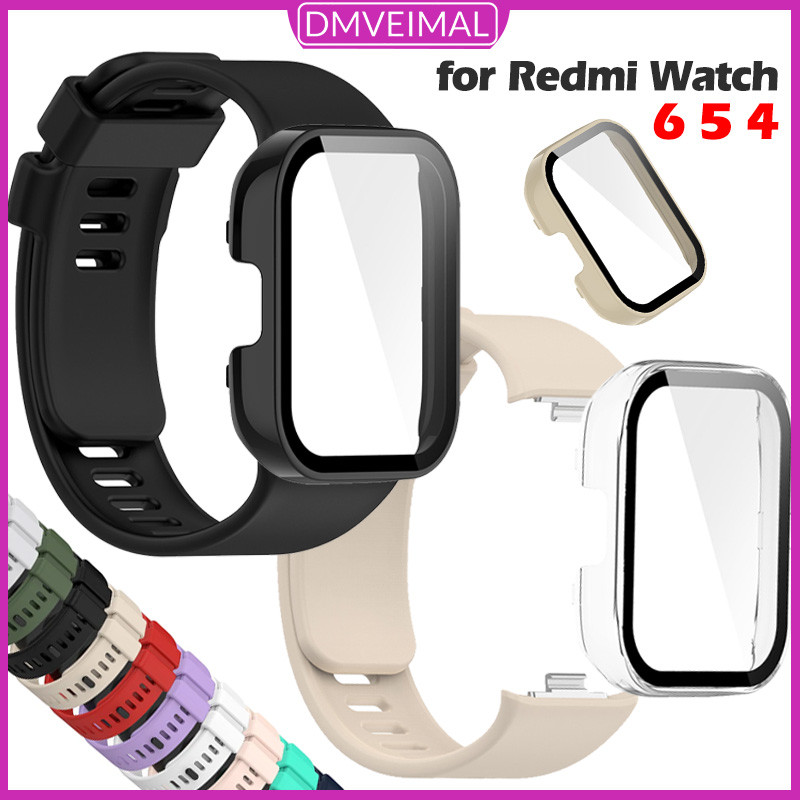 กระจกนิรภัย Case + สายรัด สายซิลิโคนอ่อนสำหรับกีฬา ฝาครอบแข็งวัสดุ PC for Redmi 6 Active/Lite 6 5 4